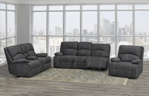 Charcoal Grey Recliner Sofa Set