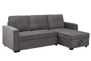 Charcoal Sectional Sofa Bed - Grey