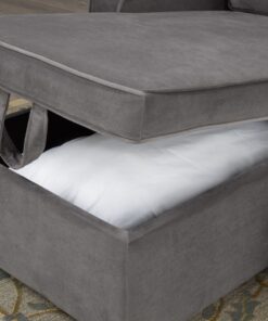 Sofa Bed with Storage Chaise – Beige