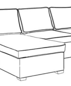 Sofa Bed with Storage Chaise – Beige