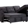 Compact Charcoal Sleeper Sofa with Chaise