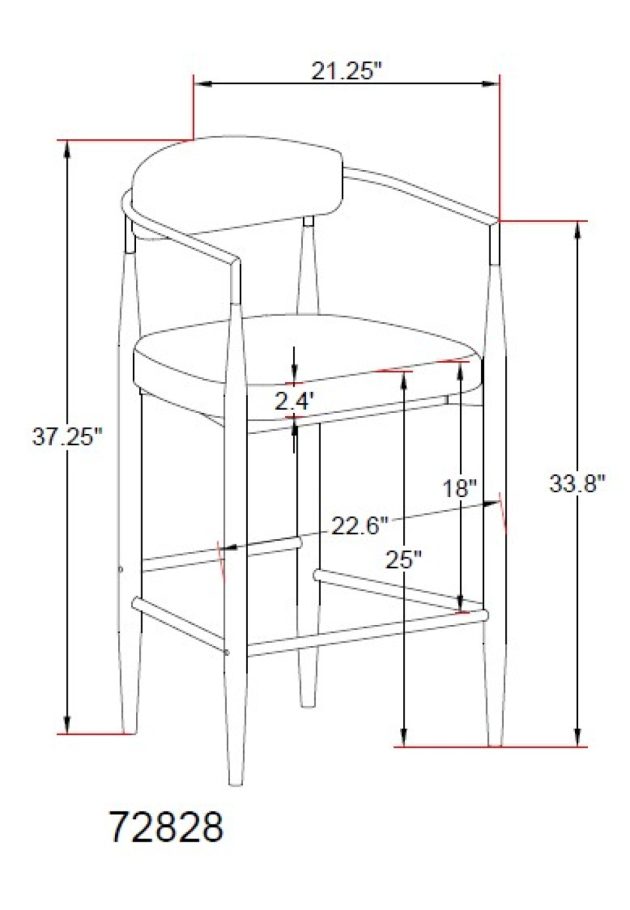 Counter Stool - Beige ( set of 2 )