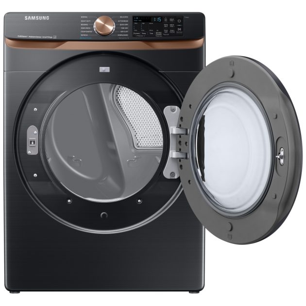 Samsung 5.8 Cu.Ft. Front Load Steam Washer & 7.5 Cu. Ft. Electric Steam Dryer - Black Stainless Steel - Image 18