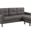 Dark Grey Sectional Sofa with Chrome Legs