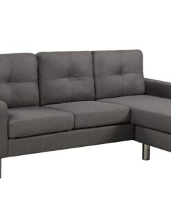 Dark Grey Sectional Sofa with Chrome Legs