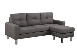 Dark Grey Sectional Sofa with Chrome Legs