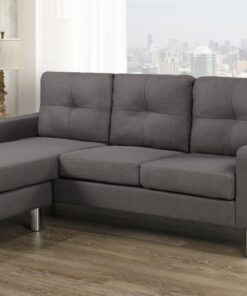 Alternative view of Dark Grey Sectional Sofa with Chrome Legs