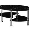 Glass Coffee Table in Black Marble