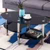 Glass Coffee Table in Black Marble