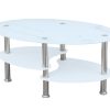 White Marble Effect Glass Coffee Table