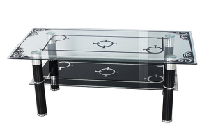 Glass Coffee Table with Shelf