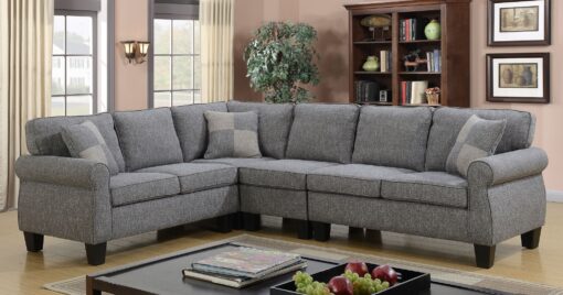 Alternative view of Gray Fabric Sectional Sofa