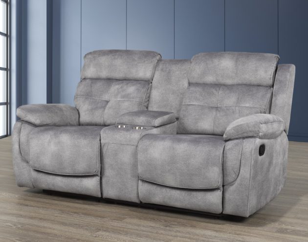 Grey Recliner Sofa and Loveseat