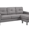 Grey Sectional Sofa with Chrome Legs