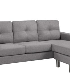 Grey Sectional Sofa with Chrome Legs