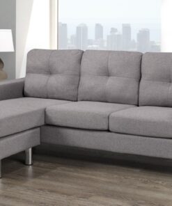 Alternative view of Grey Sectional Sofa with Chrome Legs