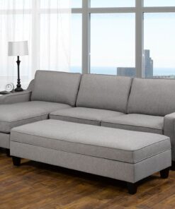LHF Sectional & Ottoman in Grey