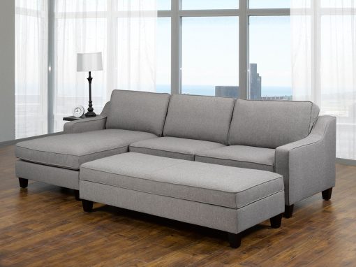 LHF Sectional & Ottoman in Grey