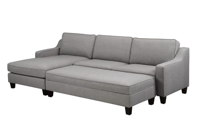 LHF Sectional & Ottoman in Grey