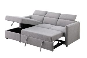 LHF Sectional Sleeper - Grey