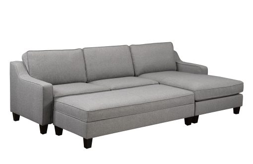 RHF Sectional & Ottoman in Grey