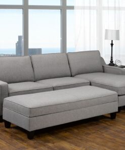 Alternative view of RHF Sectional & Ottoman in Grey