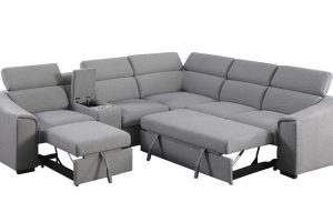 RHF Sectional Sofa Bed - Grey