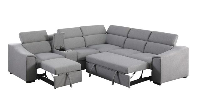 RHF Sectional Sofa Bed - Grey