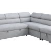 Sectional Sofa Bed with Storage in Light Grey