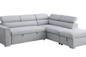 Sectional Sofa Bed with Storage in Light Grey