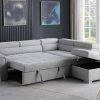 Sectional Sofa Bed with Storage in Light Grey