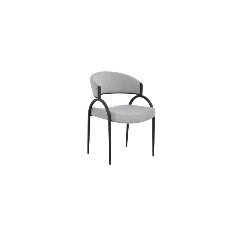 DINING CHAIR SET OF 2 - GREY/BLACK