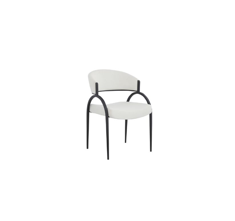 DINING CHAIR SET OF 2 - CREAM/BLACK