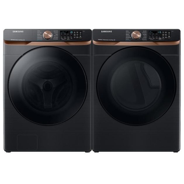 Samsung 5.8 Cu.Ft. Front Load Steam Washer & 7.5 Cu. Ft. Electric Steam Dryer - Black Stainless Steel - Image 6