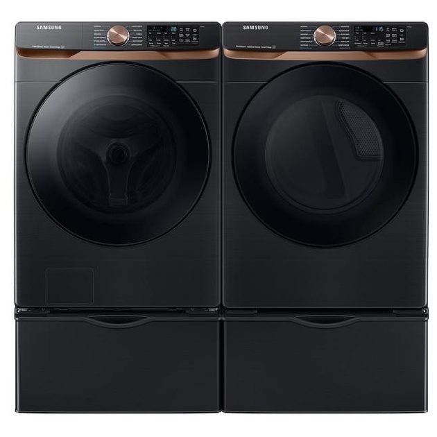 Samsung 5.8 Cu.Ft. Front Load Steam Washer & 7.5 Cu. Ft. Electric Steam Dryer - Black Stainless Steel - Image 4