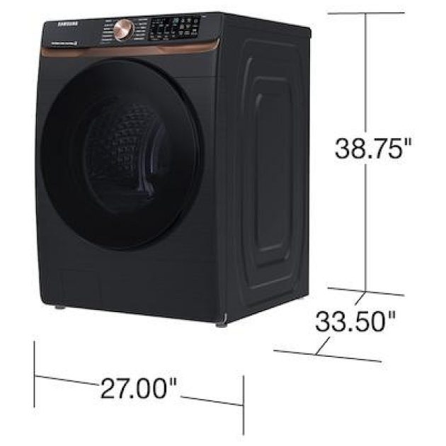 Samsung 5.8 Cu.Ft. Front Load Steam Washer & 7.5 Cu. Ft. Electric Steam Dryer - Black Stainless Steel - Image 5