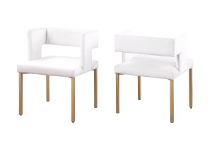 DINING CHAIR SET OF 2 BEIGE