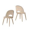 DINING CHAIR SET OF 2 BEIGE