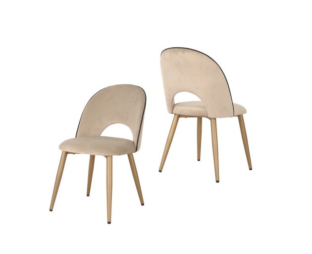 DINING CHAIR SET OF 2 BEIGE