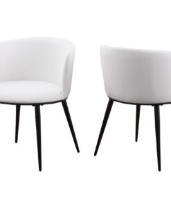 DINING CHAIR SET OF 2 WHITE