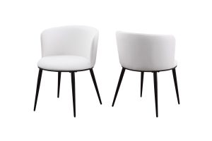 DINING CHAIR SET OF 2 WHITE