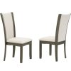 DINING CHAIR SET OF 2 GREY/BEIGE