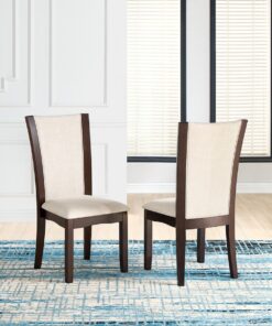 Alternative view of DINING CHAIR SET OF 2 ESPRESSO/BEIGE