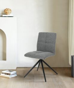Alternative view of DINING CHAIR SET OF 2 DARK GREY