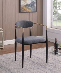 Alternative view of DINING CHAIR SET OF 2 GREY