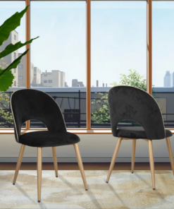 Alternative view of DINING CHAIR SET OF 2 BLACK