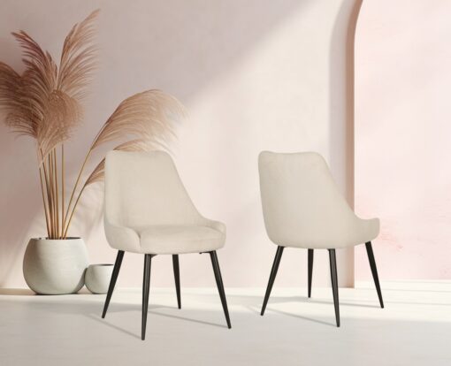 Alternative view of DINING CHAIR SET OF 2 BEIGE