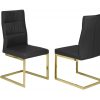 DINING CHAIR SET OF 2 - BLACK/GOLD