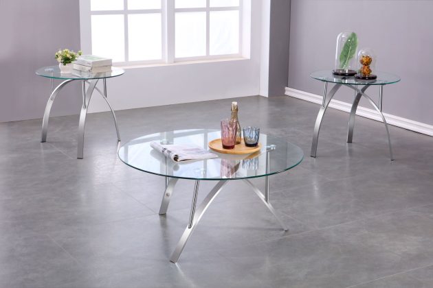 3-PIECE COFFEE TABLE SET - SILVER - Image 2