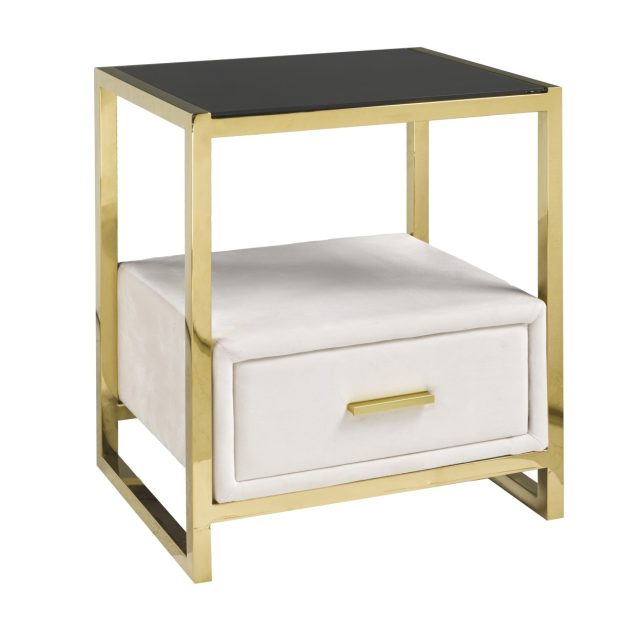 NIGHT STAND - CREAM/GOLD